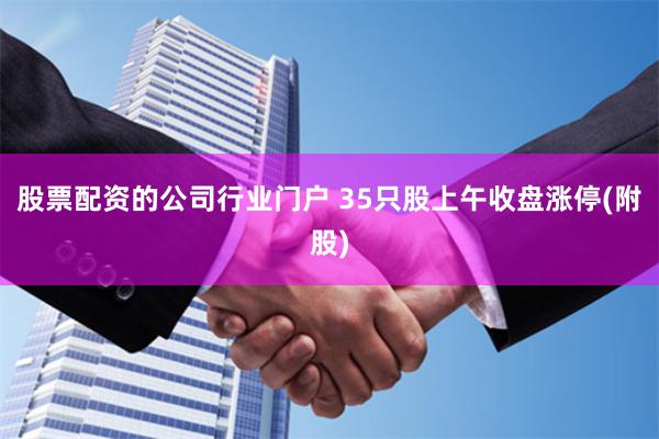 股票配资的公司行业门户 35只股上午收盘涨停(附股)